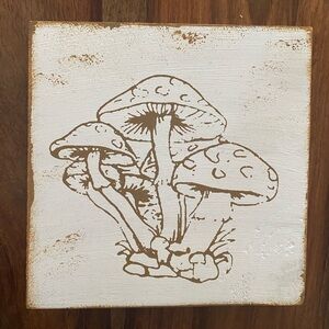 Rustic Mushroom Wooden Sign